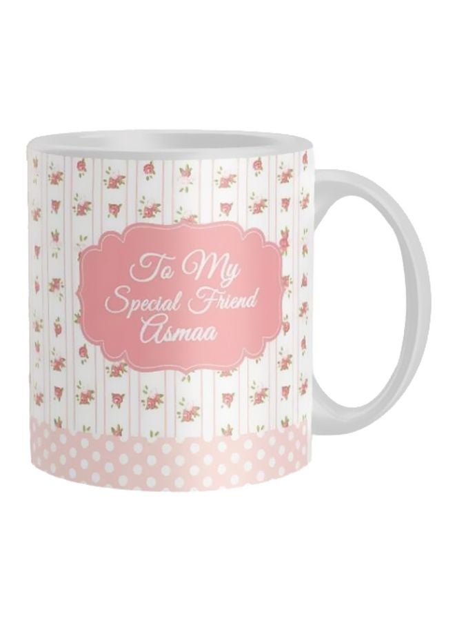 Printed Coffee Mug Pink/White Standard