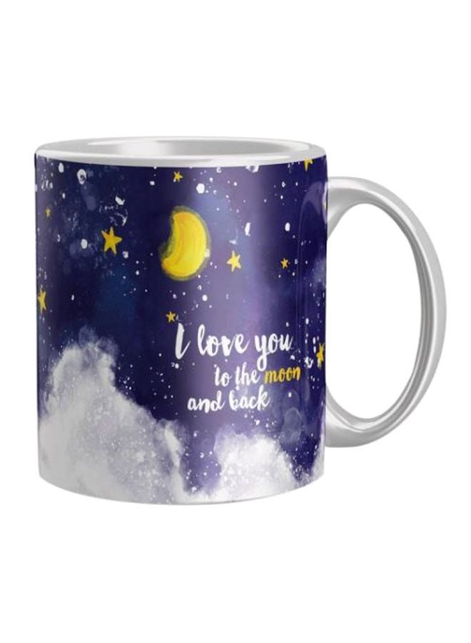 آي برينت قدح قهوة مطبوع بنفسجي/ أبيض/ أصفر One Size