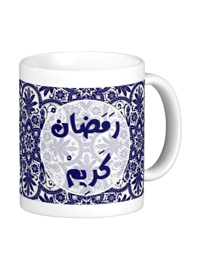 iPrint Printed Ceramic Coffee Mug White/Blue One Size 