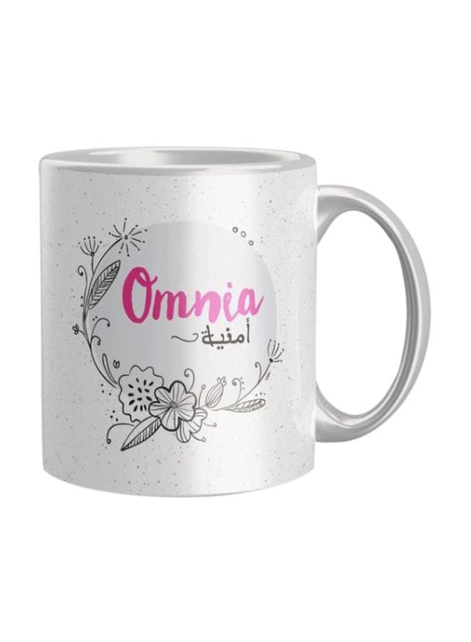 مج قهوة من السيراميك مزين بطبعة أبيض/أسود/وردي Standard