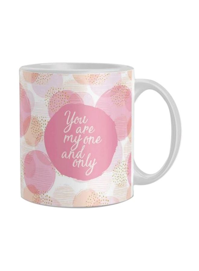 قدح قهوة مطبوع زهري/أبيض/أصفر One Size