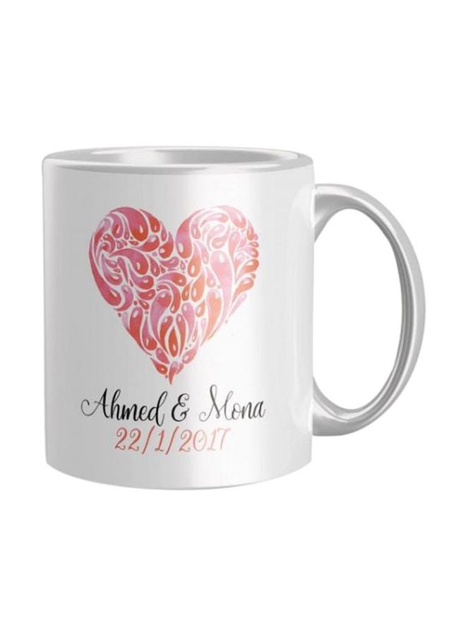 Printed Coffee Mug White/Blue/Black One Size