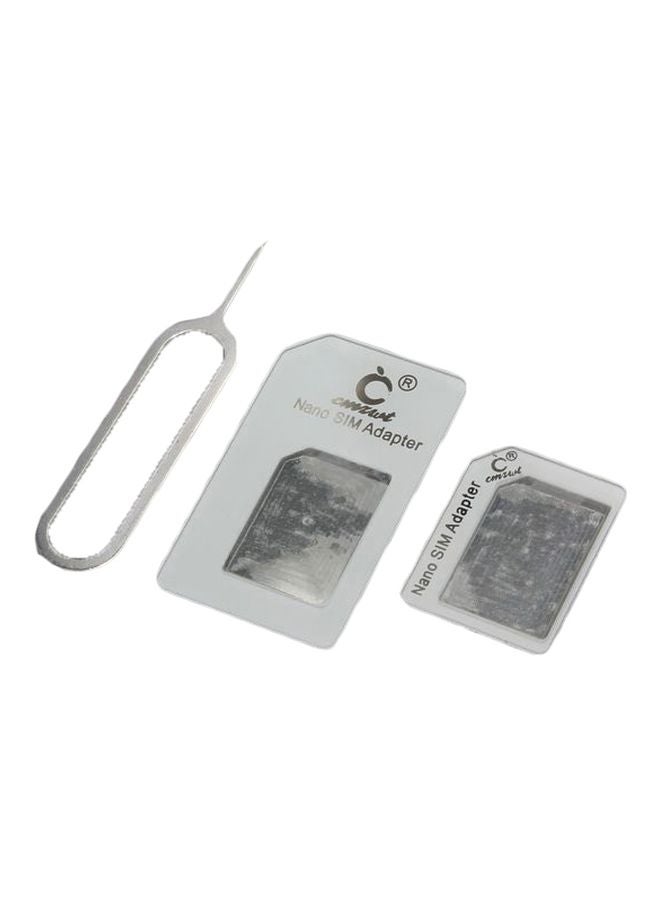 Cmust - 2-Piece Nano Sim Adapter With Ejecter Pin For Apple iPhone 4S/5 White - Image 1