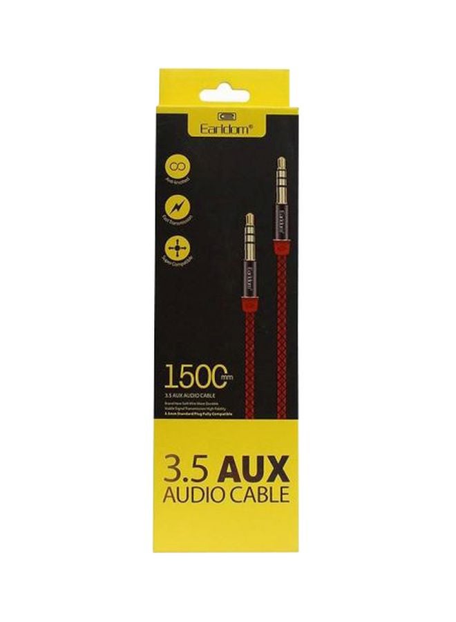 أيرلدوم كابل صوت AUX مقاس 3.5 مم أحمر وأسود - Image 1
