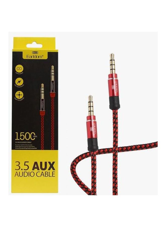 أيرلدوم كابل صوت AUX مقاس 3.5 مم أحمر وأسود - Image 2
