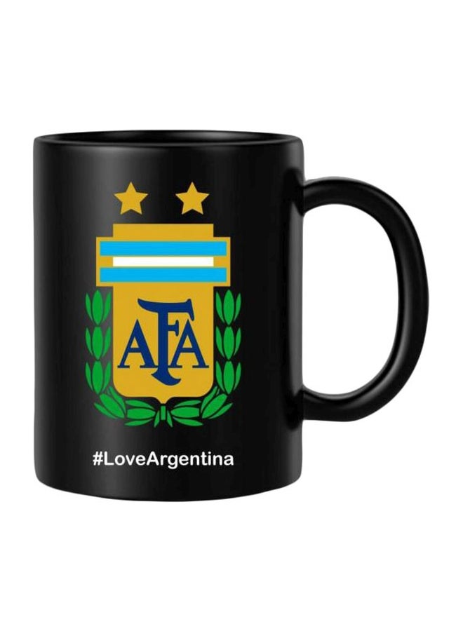 Fast Print Love Argentina Printed Mug Black/Yellow/Green Standard