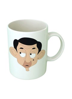 Fast Print Mr Bean Printed Ceramic Mug White/Beige/Black 350ml 