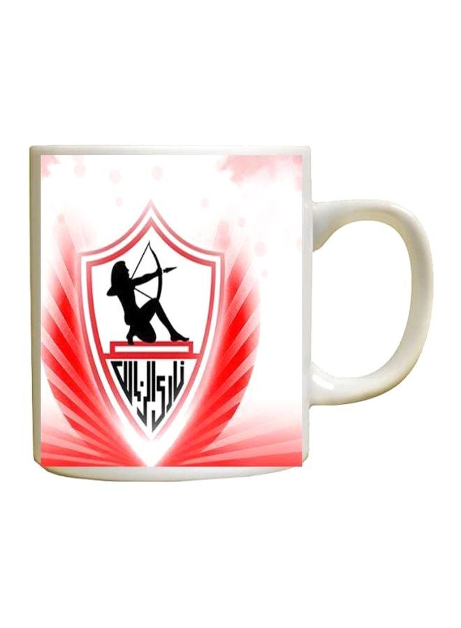 Fast Print Zamalek Printed Coffee Mug White/Black/Red Standard Size