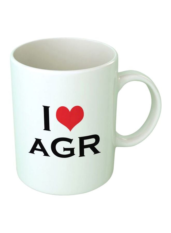 فاست برينت مج بطبعة تحمل عبارة I Love AGR أبيض/أسود/أحمر