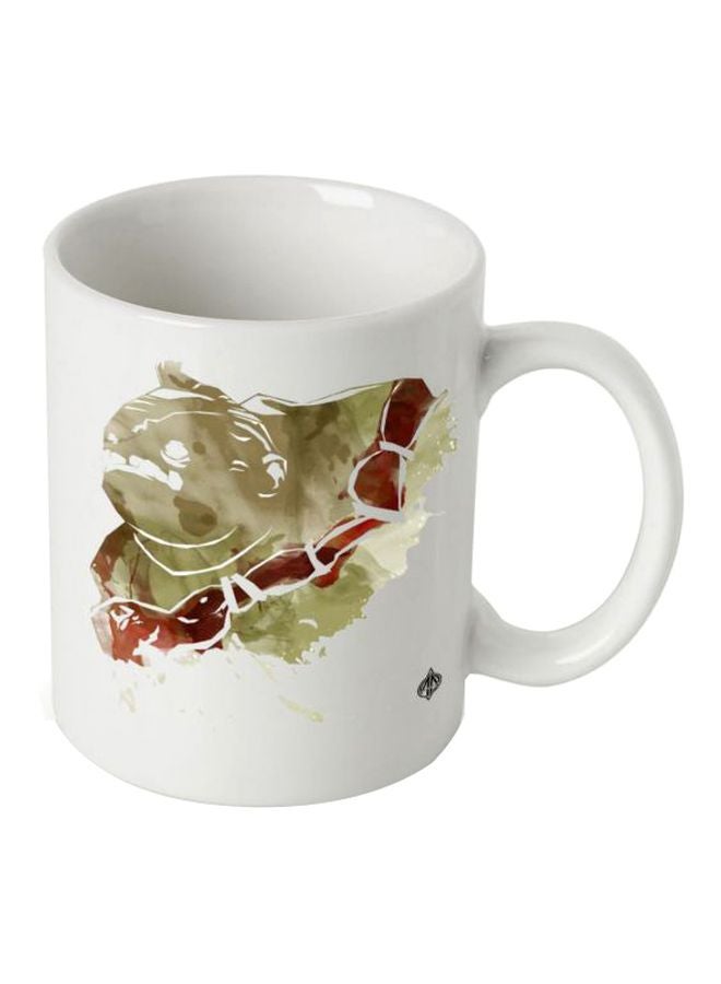 فاست برينت مج من السيراميك بطبعة أبيض/بني/أخضر