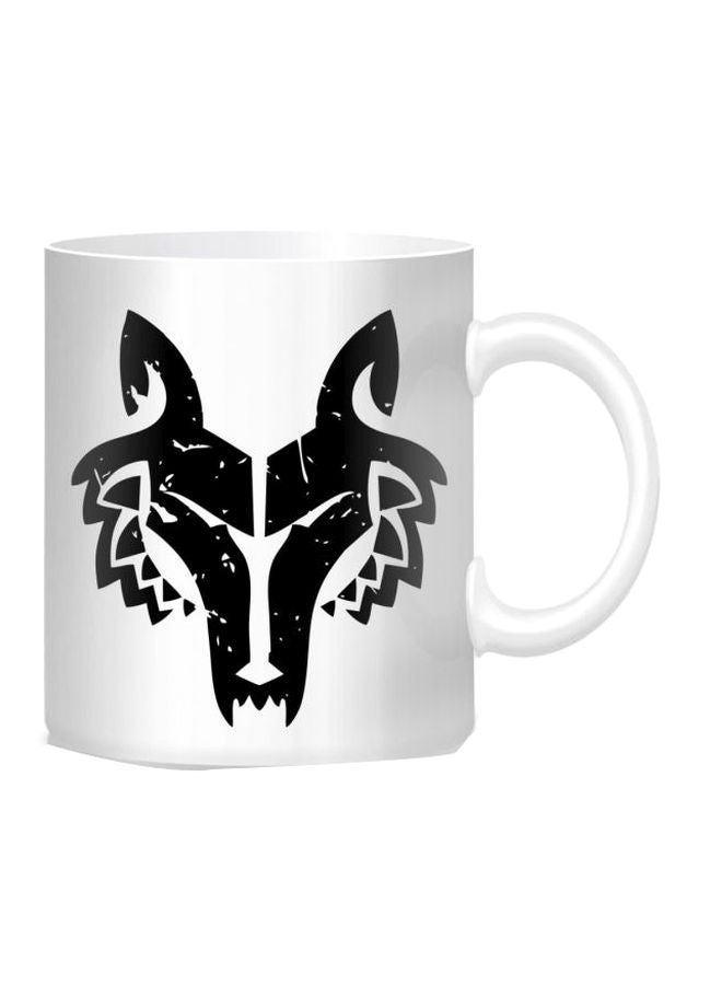 Fast Print Wolf Printed Mug White/Black