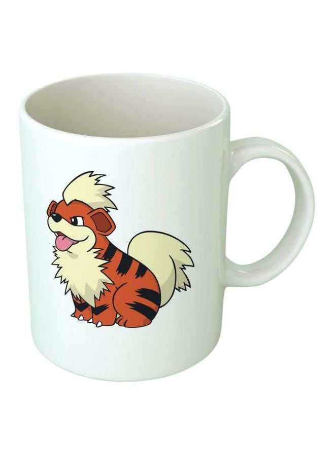 Fast Print Printed Ceramic Mug White/Brown/Yellow