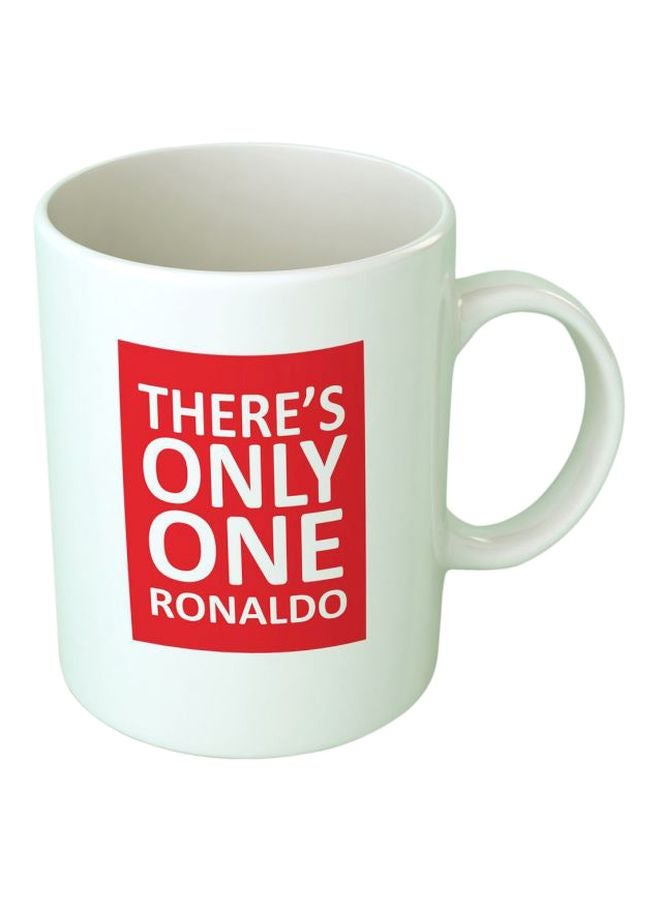فاست برينت مج سيراميك مطبوع عليه عبارة "There's Only One Ronaldo" أبيض/أحمر Standard