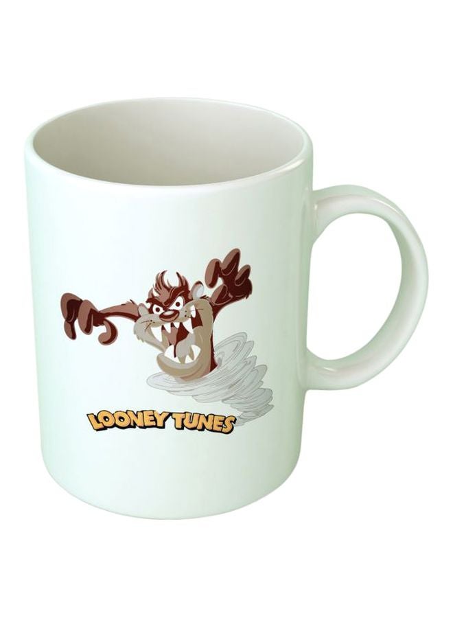 فاست برينت مج قهوة بطبعة شخصية لوني تيونز أبيض/بني/ أصفر 350ملليلتر