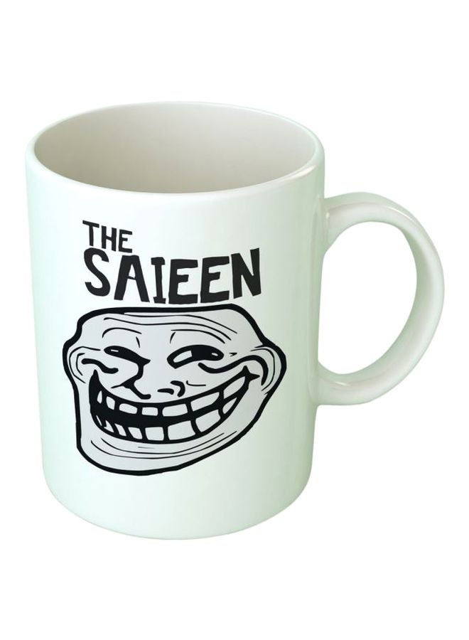 فاست برينت مج من السيراميك بطبعة أبيض/ أسود