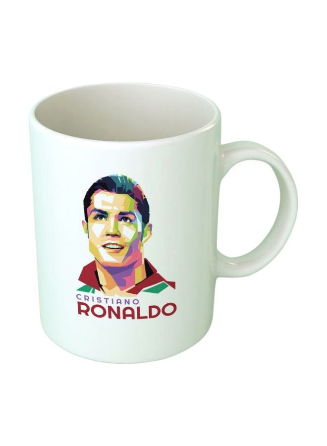 Fast Print Cristiano Ronaldo Printed Coffee Mug White/Pink/Yellow Standard 