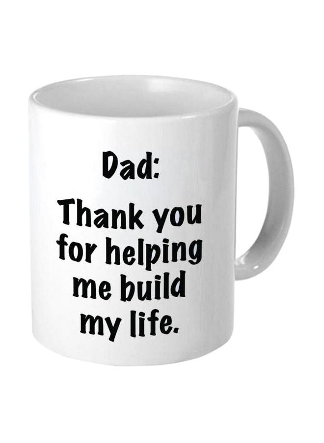 Fast Print Thank You Dad Printed Mug White/Black