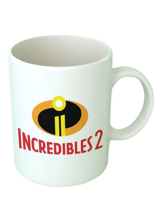 فاست برينت مج مزين بطبعة مستوحاة من فيلم الرسوم المتحركة "Incredibles 2" أبيض/أحمر/أصفر