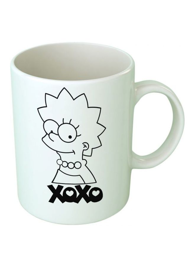 فاست برينت مج سيراميك مزين بطبعة "Xoxo" أبيض/ أسود