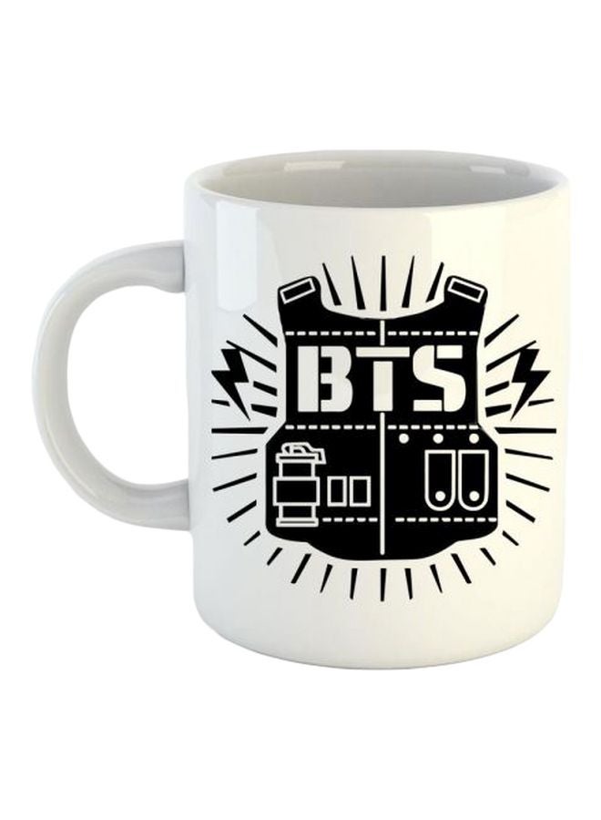 فاست برينت قدح قهوة بطبعة اقتباس أبيض/ أسود