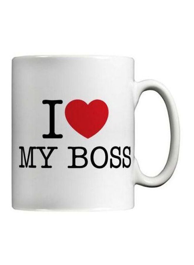 فاست برينت مج بطبعة عبارة "I Love My Boss" أبيض/أسود/أحمر Standard