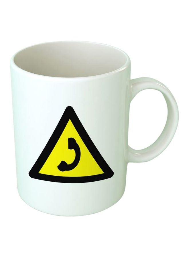 فاست برينت مج مزين بطبعة تعبر عن الاتصال أبيض/أسود/أصفر Standard Size