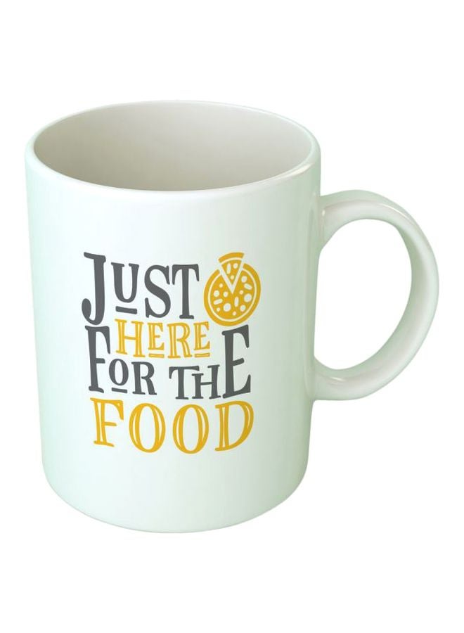 فاست برينت مج قهوة من السيراميك مزين بطبعة أبيض/أسود/أصفر