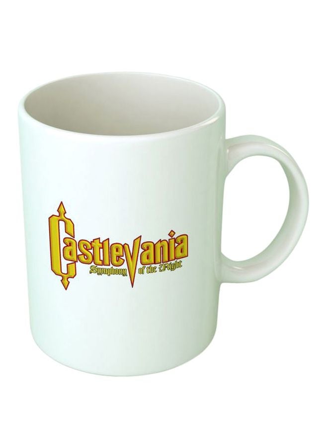 Fast Print Castle Vania Printed Ceramic Mug White/Yellow