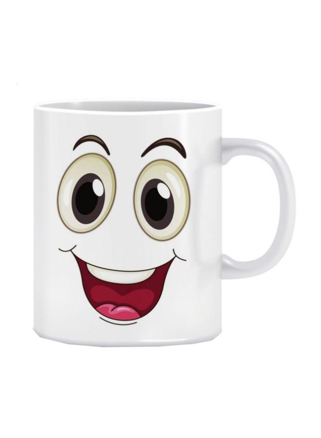 Fast Print Cartoon Printed Ceramic Mug White/Black/Red 