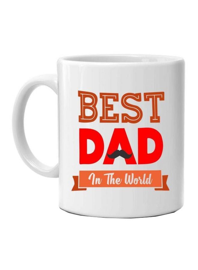 فاست برينت مج سيراميك مطبوع بعبارة «Best Dad In The World» أبيض/أحمر/بني Standard