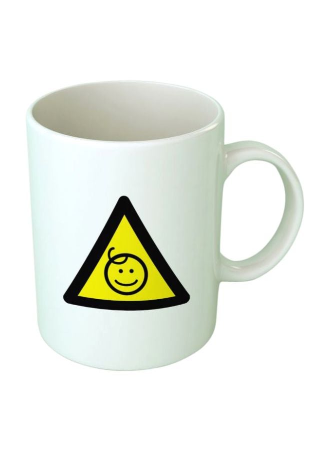 فاست برينت مج من السيراميك بطبعة أبيض/أصفر/أسود