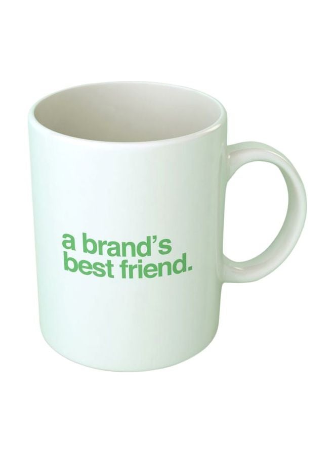 فاست برينت مج بطبعة عبارة "A Brand's Best Friend" أبيض/أخضر Standard Size