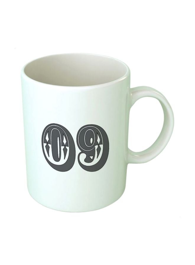 09 Printed Mug White/Grey