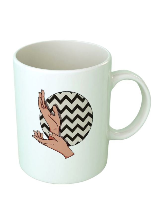 فاست برينت مج من السيراميك بطبعة أبيض/رمادي/بني