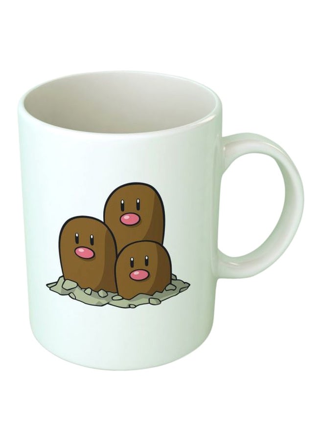 فاست برينت مج من السيراميك بطبعة أبيض/ بني/ وردي