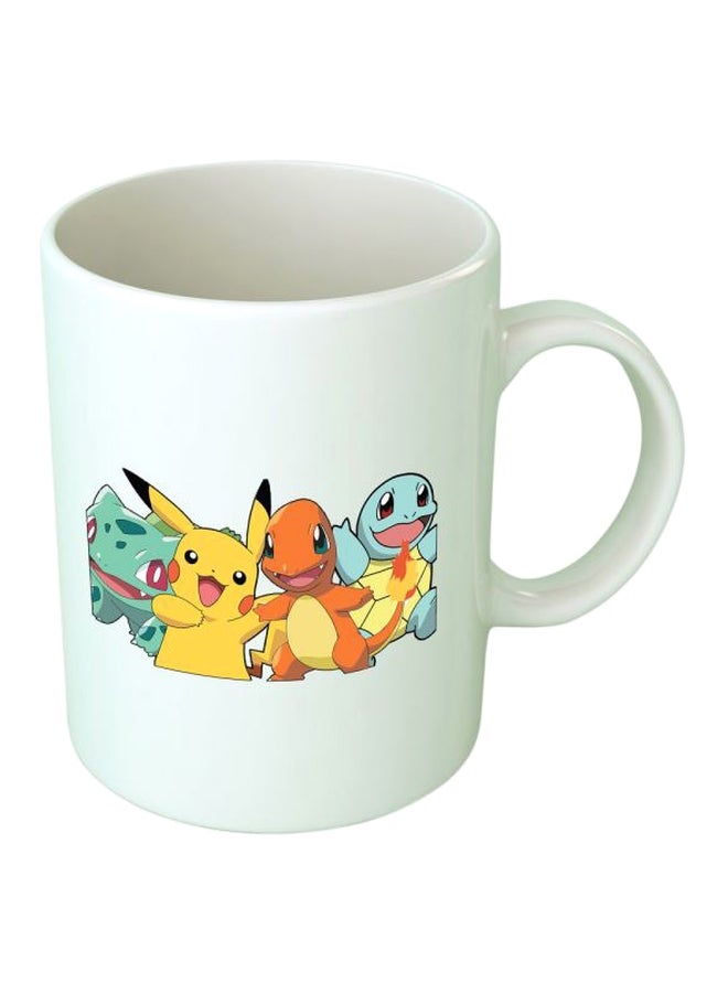 Fast Print Pokémon Characters Printed Mug White/Yellow/Blue