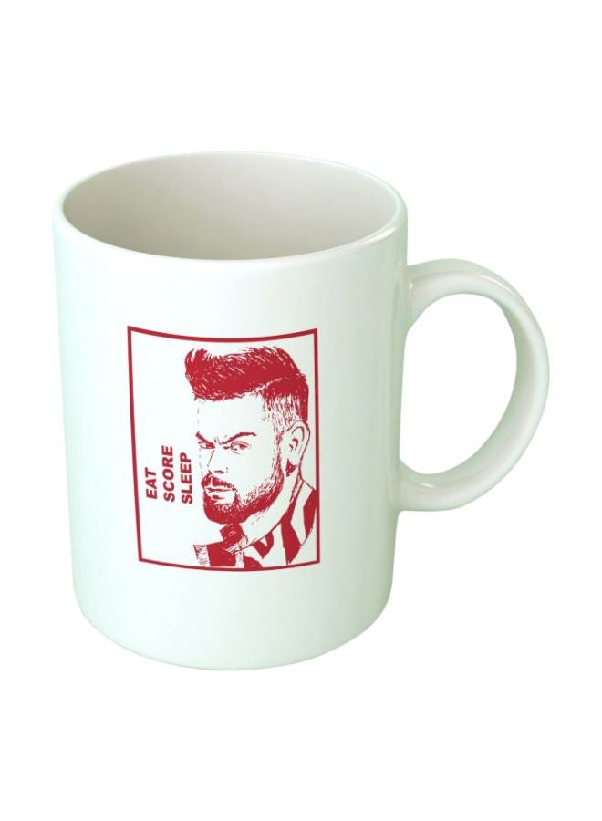 فاست برينت مج قهوة بطبعة Eat Score Sleep أبيض/أحمر
