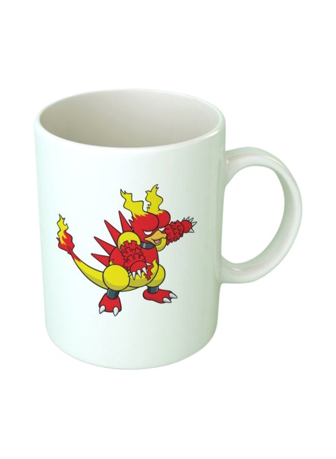 Fast Print Pokémon Magmar Printed Mug White/Red/Yellow