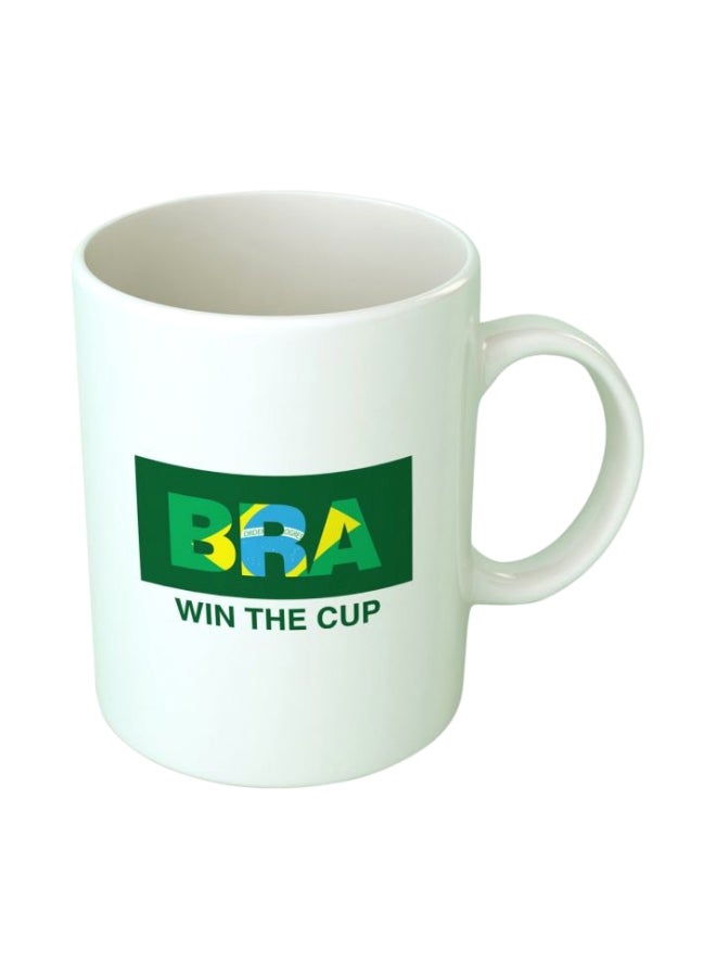 فاست برينت مج مزين بطبعة "Brazil Win The Cup" أبيض/أخضر/أصفر