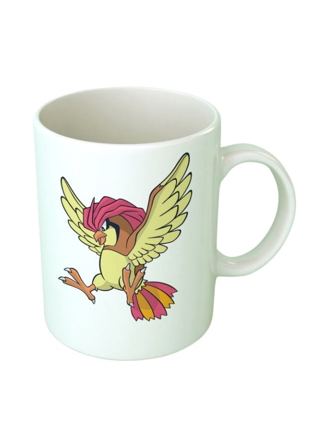 فاست برينت قدح قهوة مطبوع أبيض/بني/ أصفر