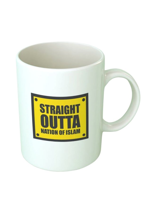 فاست برينت مج من السيراميك بطبعة تحمل عبارة Straight Outta Nation Of Islam أبيض/أصفر/أسود