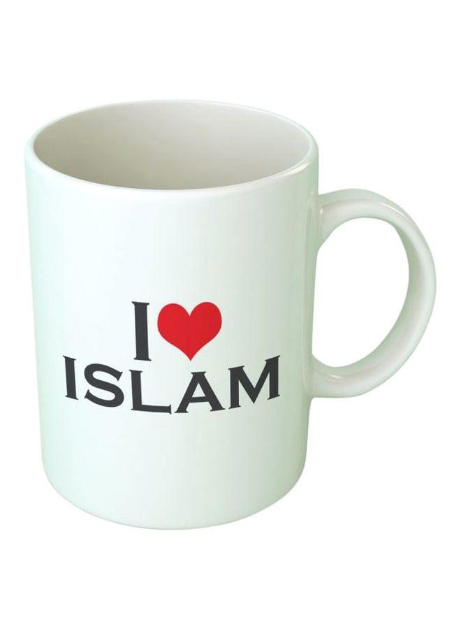 فاست برينت مج قهوة بطبعة عبارة "I Love Islam" أبيض/أسود/أحمر Standard Size