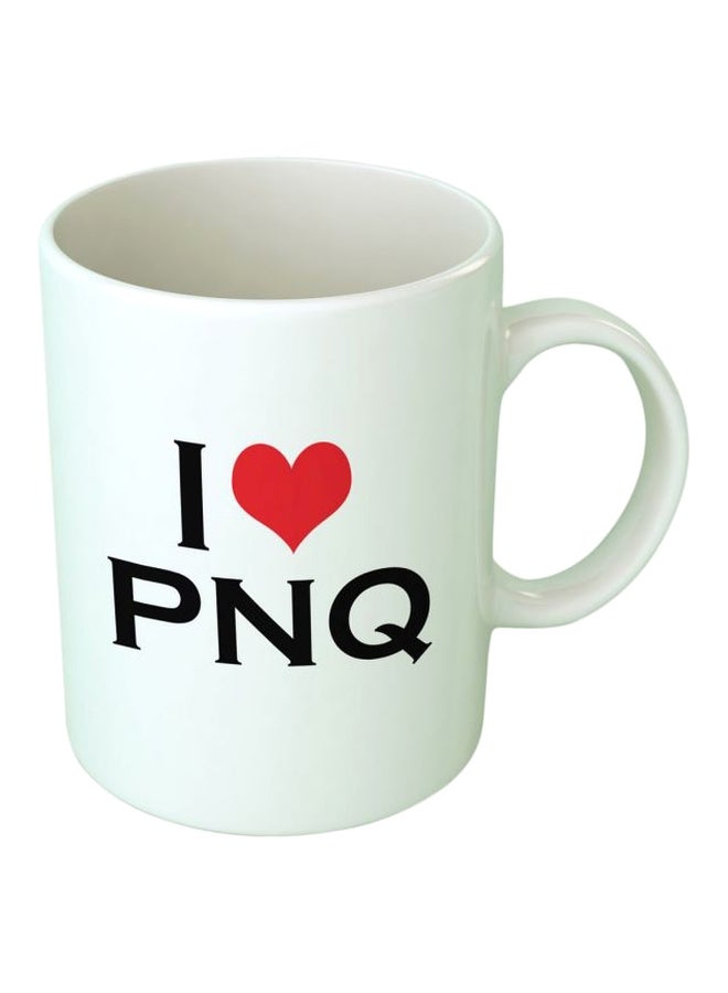 فاست برينت مج سيراميك مزين بطبعة "I Love PNQ" أبيض/أسود/أحمر