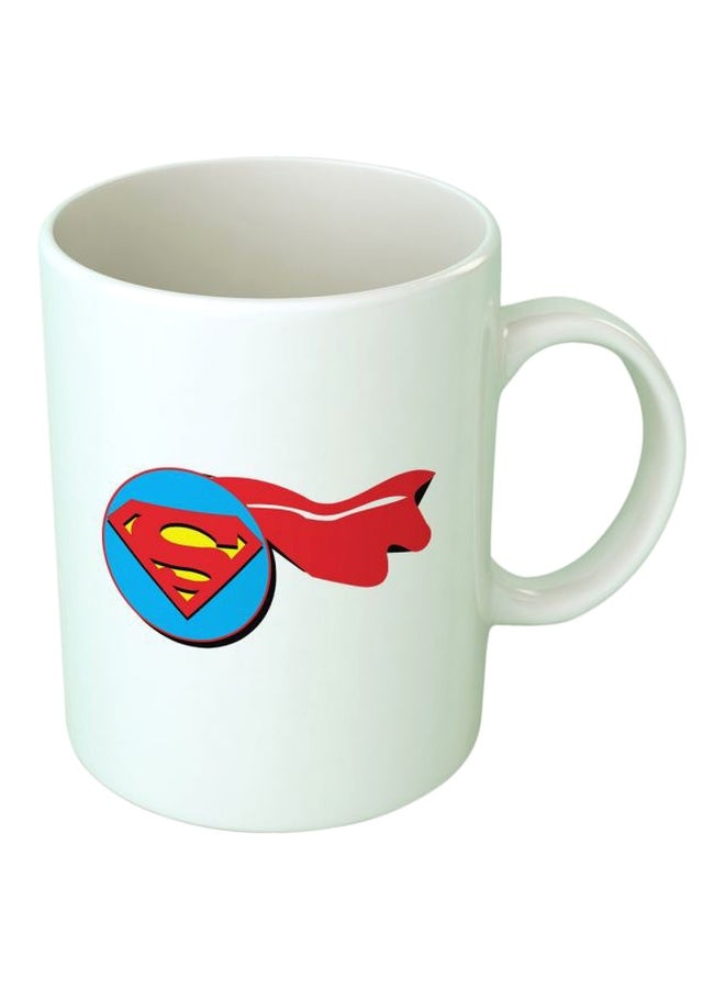 Fast Print Superman Printed Coffee Mug White/Blue/Red Standard Size