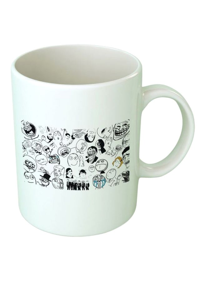 Fast Print Printed Ceramic Coffee Mug White/Black/Yellow Standard Size