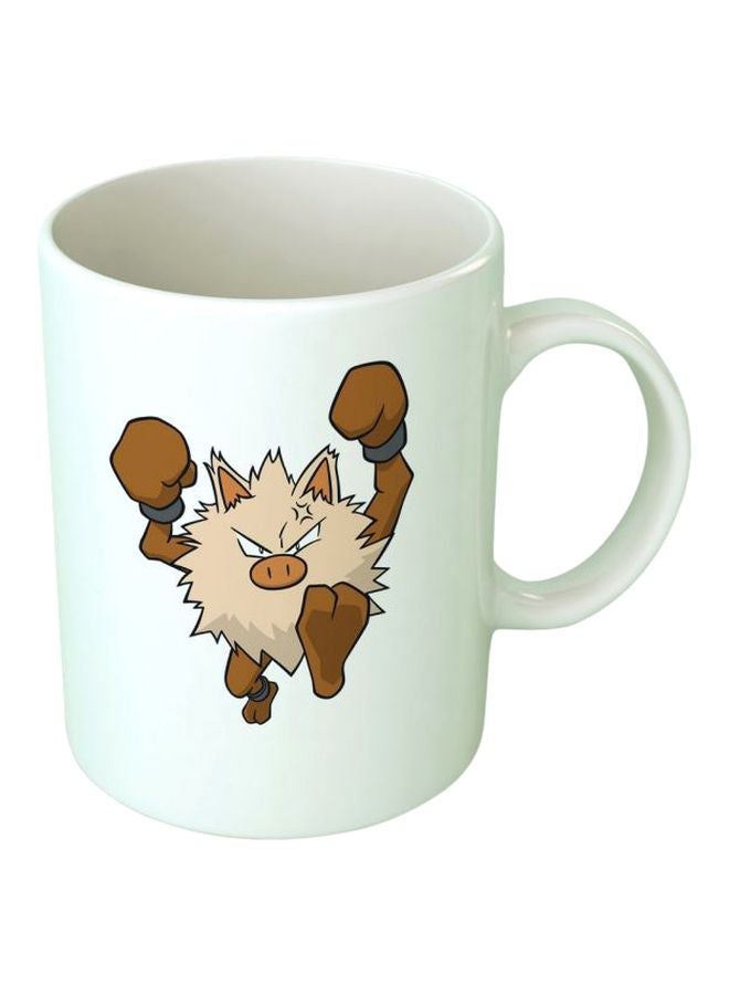 فاست برينت كوب مطبوع بشخصية بوكيمون أبيض/بني/ بيج