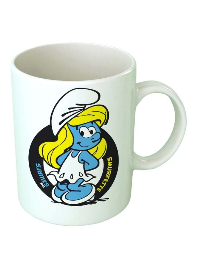 Fast Print Smurfette Printed Mug White/Blue/Yellow