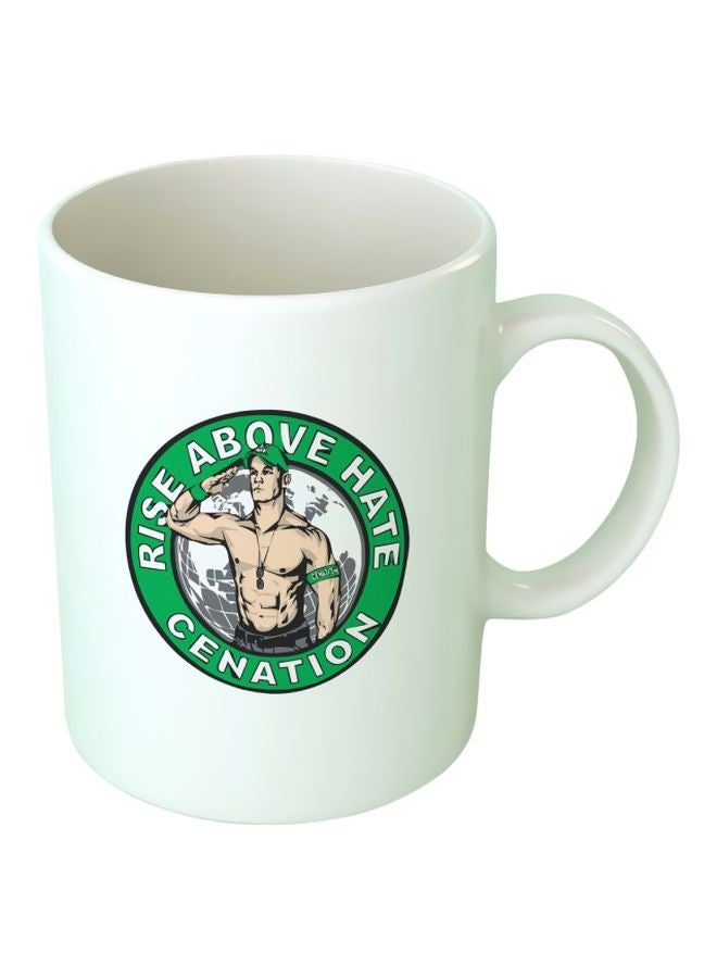 Fast Print Rise Above Hate Printed Mug White/Green/Beige Standard