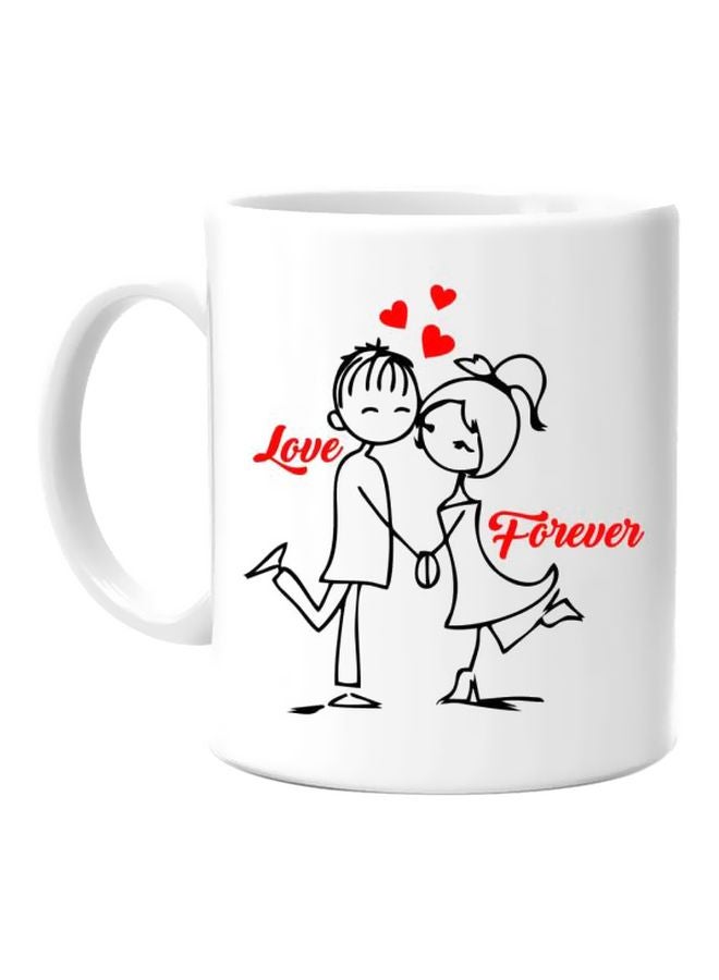 فاست برينت مج مطبوع عليه Love Forever أبيض/أسود/أحمر Standard Size