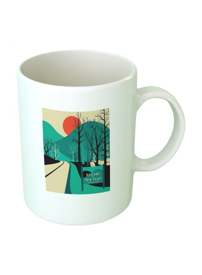فاست برينت مج سيراميك مطبوع عليه عبارة "Welcome To Twin Peaks" أبيض/برتقالي/أزرق Standard
